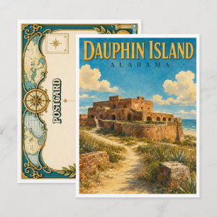 Postal Isla Dauphin Alabama Fort Gaines GeoSaga