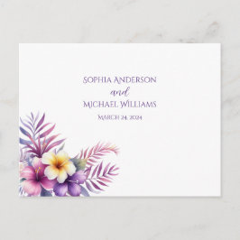 Postal Isla de acuarela Romance-RSVP-Boda- Postcard