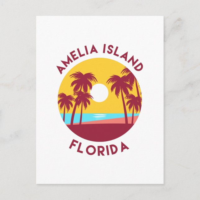 Postal Isla de Amelia, paisaje costero de Florida (Anverso)