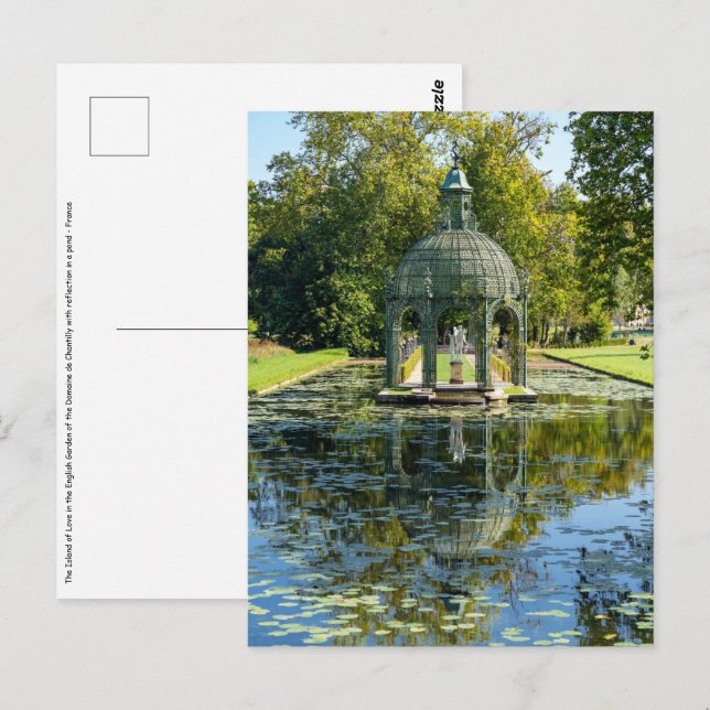 Postal Isla de amor en el castillo de Chantilly (Anverso / Reverso)