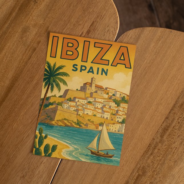 Postal Isla de Baleares (Vintage Ibiza Spain travel postcard)