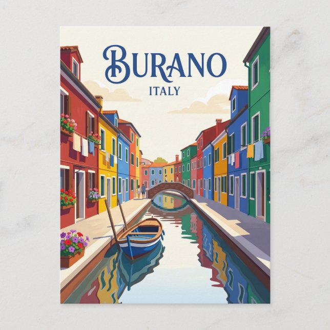 Postal Isla de Burano Italia (Anverso)