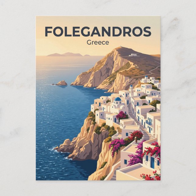 Postal Isla de Folegandros Grecia (Anverso)