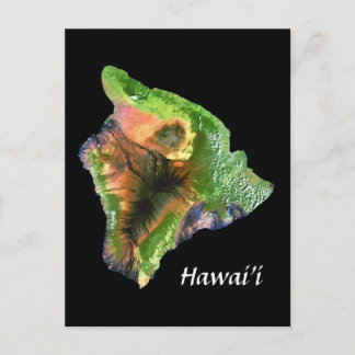 Postal Isla de Hawaii desde la imagen del Landsat espacia