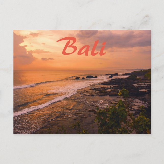 Postal Isla de la playa de Bali Wave Sunset Beach (Anverso)