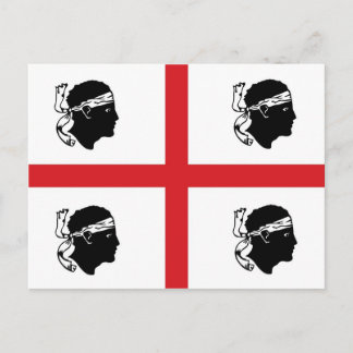 Postal isla de la región de italy, bandera de sardinia, e