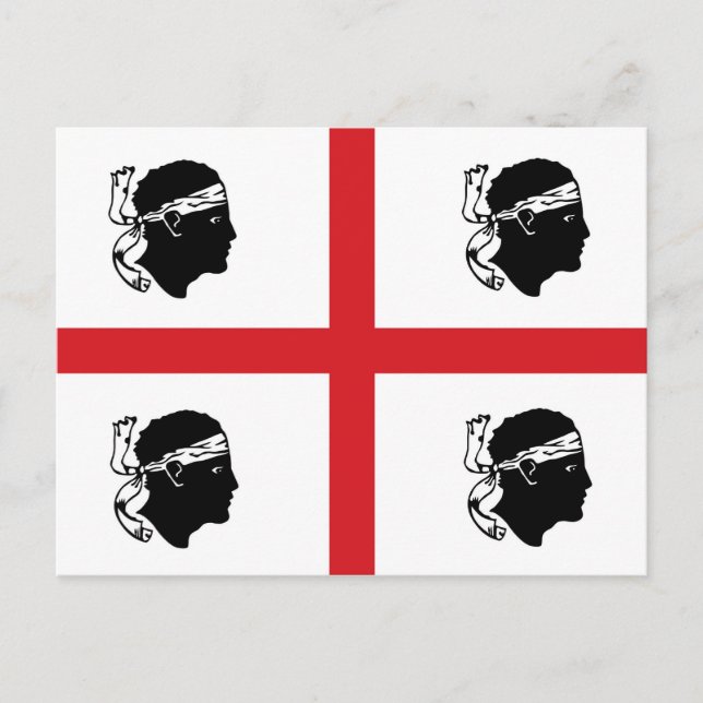 Postal isla de la región de italy, bandera de sardinia, e (Anverso)