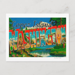 Postal Isla de López, Washington - Escenas de letras gran