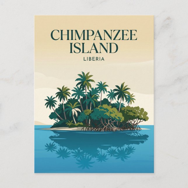 Postal Isla de los Chimpancés Liberia (Anverso)