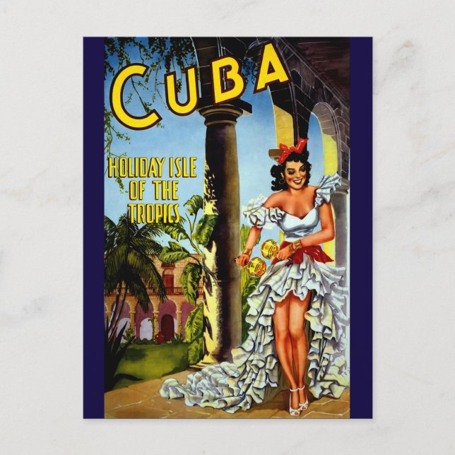 Postal Isla de los Tropicales Cuba Viajes de época (Anverso)