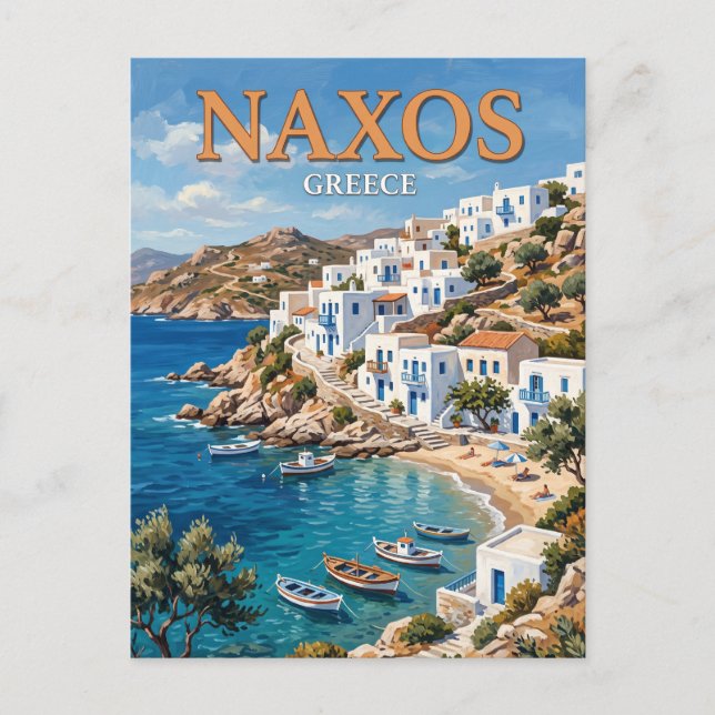 Postal Isla de Naxos Grecia (Anverso)