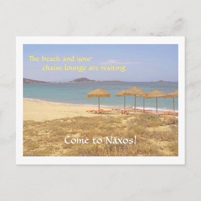 POSTAL ISLA DE NAXOS GRECIA/PLAYA (Anverso)