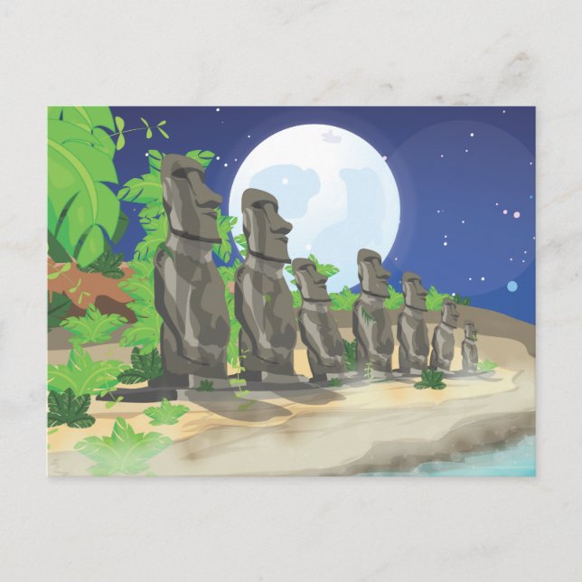 Postal Isla de Pascua Moai (Anverso)