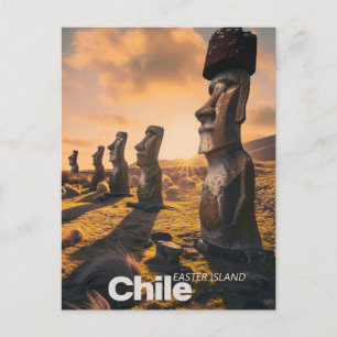 Postal Isla de Pascua - Viaje retro