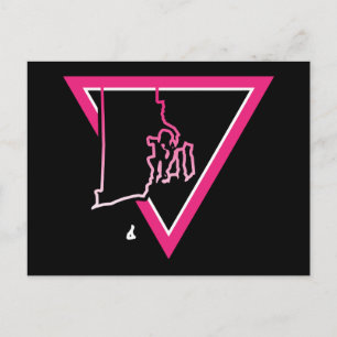Postal isla de roda de triángulo rosa