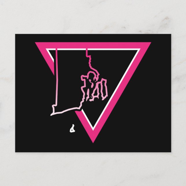 Postal isla de roda de triángulo rosa (Anverso)