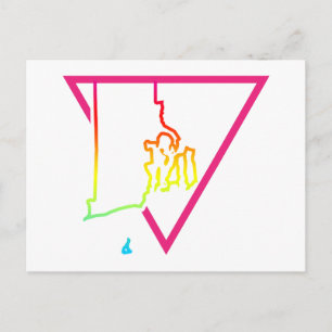 Postal isla de roda de triángulo rosa