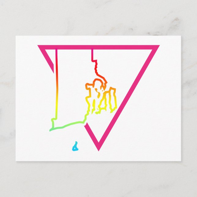 Postal isla de roda de triángulo rosa (Anverso)