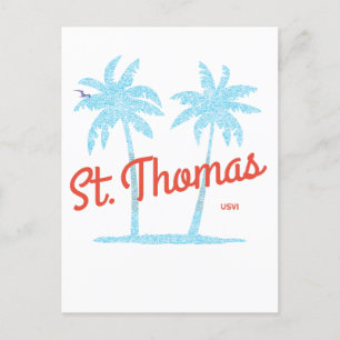 Postal Isla de San Tomás USVI Palmas de tipo coral vintag