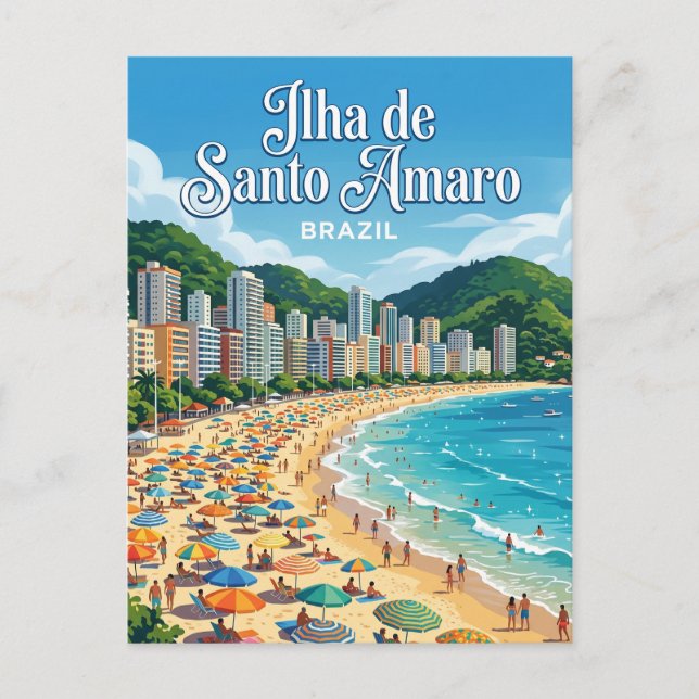 Postal Isla de Santo Amaro Brasil (Anverso)