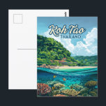 Postal Isla de submarinismo Koh Tao Tailandia Asia<br><div class="desc">Los peces nadan entre la barrera de coral bajo el mar, frente a la playa de Koh Tao, Tailandia. Koh Tao, Tailandia, que significa "Isla Tortuga", comenzó a desarrollarse como destino turístico a finales del siglo XX y es conocido por sus aguas cristalinas y su vibrante vida marina. Entre los...</div>