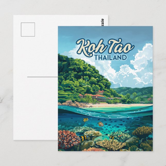 Postal Isla de submarinismo Koh Tao Tailandia Asia (Anverso / Reverso)