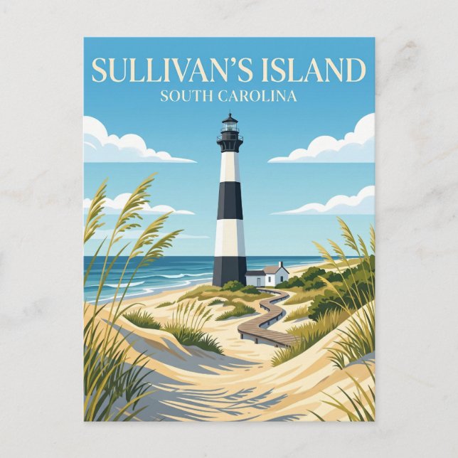 Postal Isla de Sullivan Carolina del Sur (Anverso)