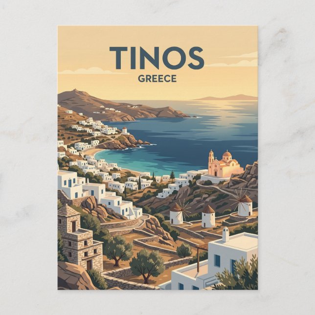 Postal Isla de Tinos Grecia (Anverso)