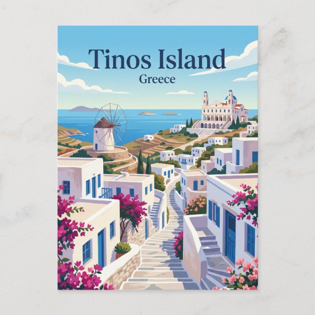 Postal Isla de Tinos Grecia (Anverso)