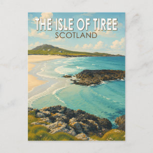 Postal Isla de Tiree Ilustración de Arte de Viaje Escocia