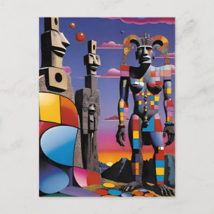 Postal Isla del Bunnyman de Pascua - Arte Ken Gage