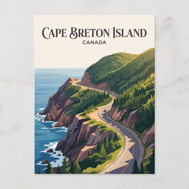 Postal Isla del Cabo Bretón Canadá (Anverso)