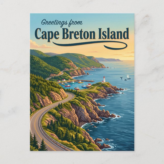Postal Isla del Cabo Bretón Canadá (Anverso)