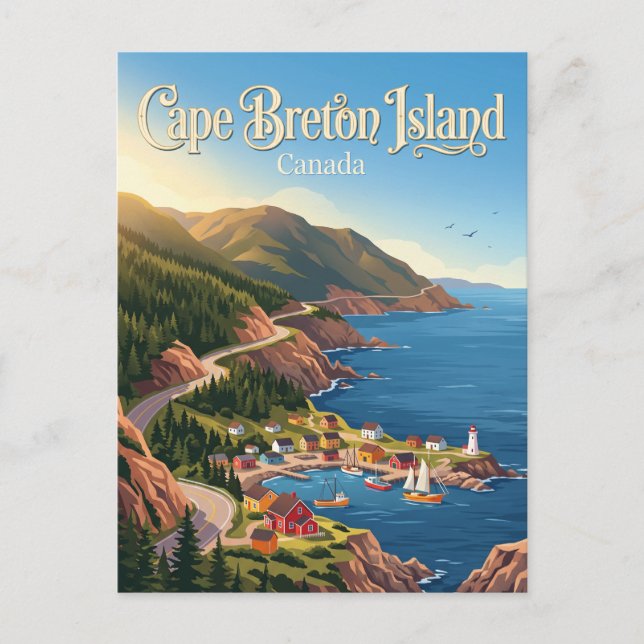 Postal Isla del Cabo Bretón Canadá (Anverso)