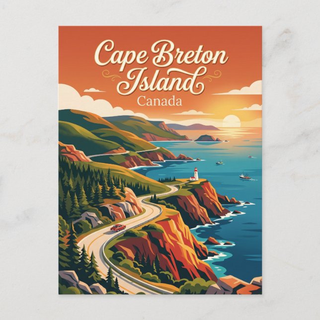 Postal Isla del Cabo Bretón Canadá (Anverso)