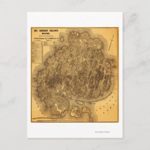 Postal Isla del desierto del MonteMapa panorámico