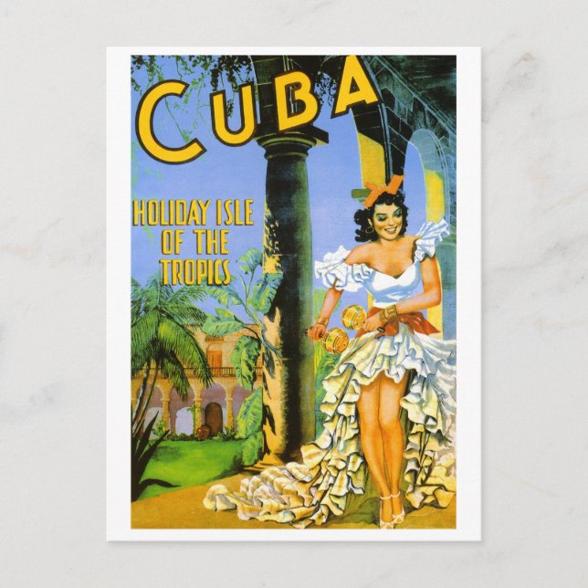 Postal Isla del día de fiesta de Cuba del poster del (Anverso)