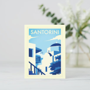 Postal Isla del Egeo Griego del Poster Santorini