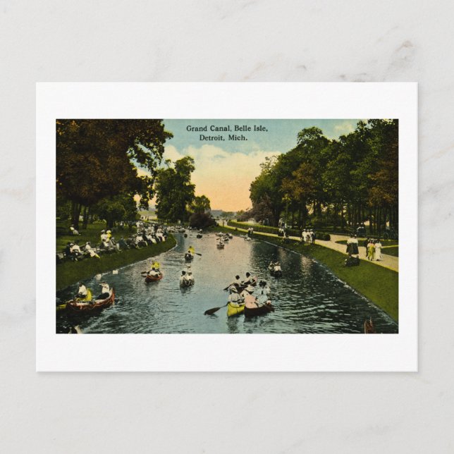 Postal Isla del Gran Canal Belle, Detroit, Michigan (Anverso)