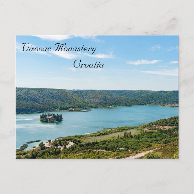 Postal Isla del monasterio de Visovac en Krka NP - Croaci (Anverso)