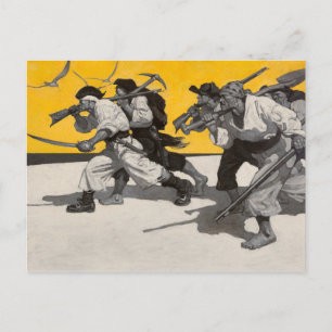 Postal Isla del Tesoro, 1911 por Newell Convers Wyeth