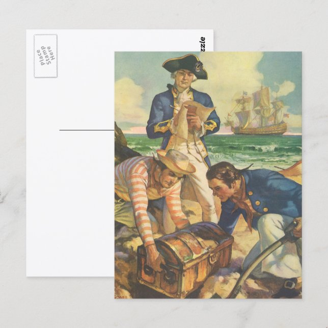 Postal Isla del Tesoro, Piratas de Cuentos de Hadas Vinta (Anverso / Reverso)