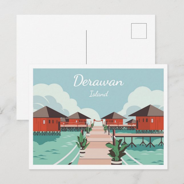 Postal Isla Derawan Berau Este Kalimantan Indonesia (Anverso / Reverso)