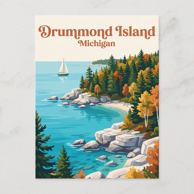 Postal Isla Drummond Michigan (Anverso)