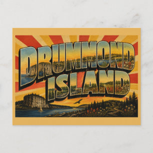 Postal Isla Drummond Michigan Acantilado de Caliza Alvar 