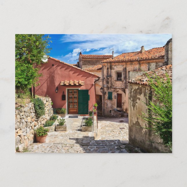 Postal Isla Elba - vistas a Marciana (Anverso)