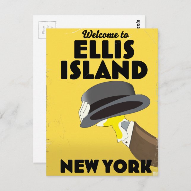 Postal Isla Ellis de Nueva York (Anverso / Reverso)