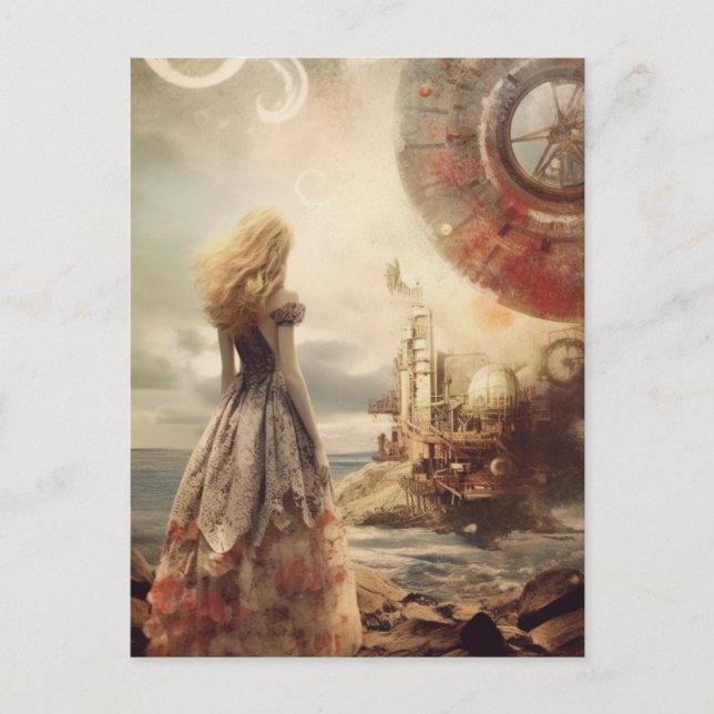 Postal Isla Espacial en otro planeta (Anverso)