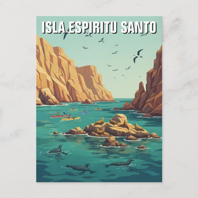 Postal Isla Espíritu Santo México (Anverso)