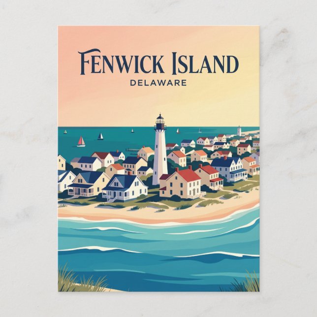 Postal Isla Fenwick EE. UU. (Anverso)